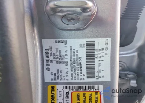 2021 Ford Bronco Sport z USA, uszkodzony, nr VIN 3FMCR9A6XMRA17478